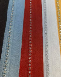 Reißverschlüsse mit Strasssteinen in 15 Farben